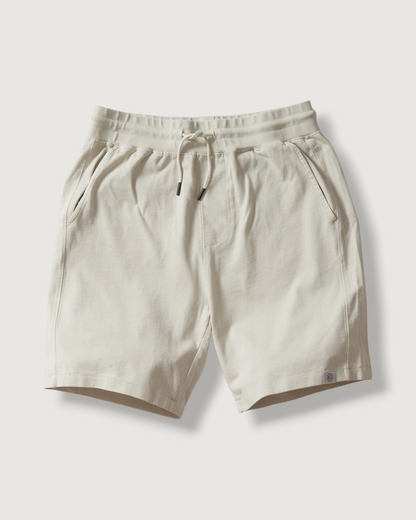 Elevated Jersey Draw Cord Shorts 8" - Light Pebble