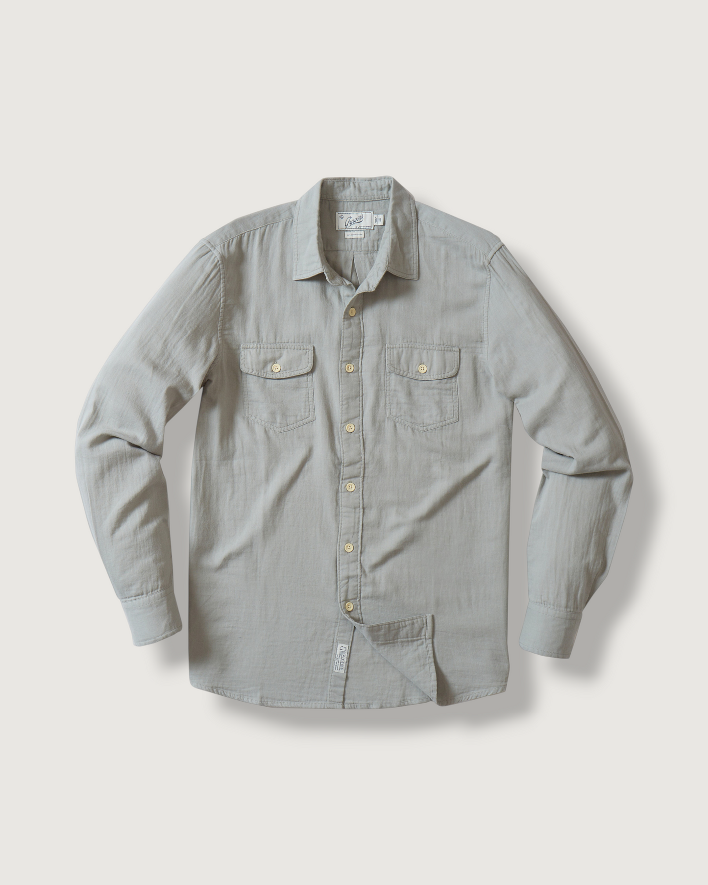 Brando Lightweight Double Cloth Shirt - Wrought Iron