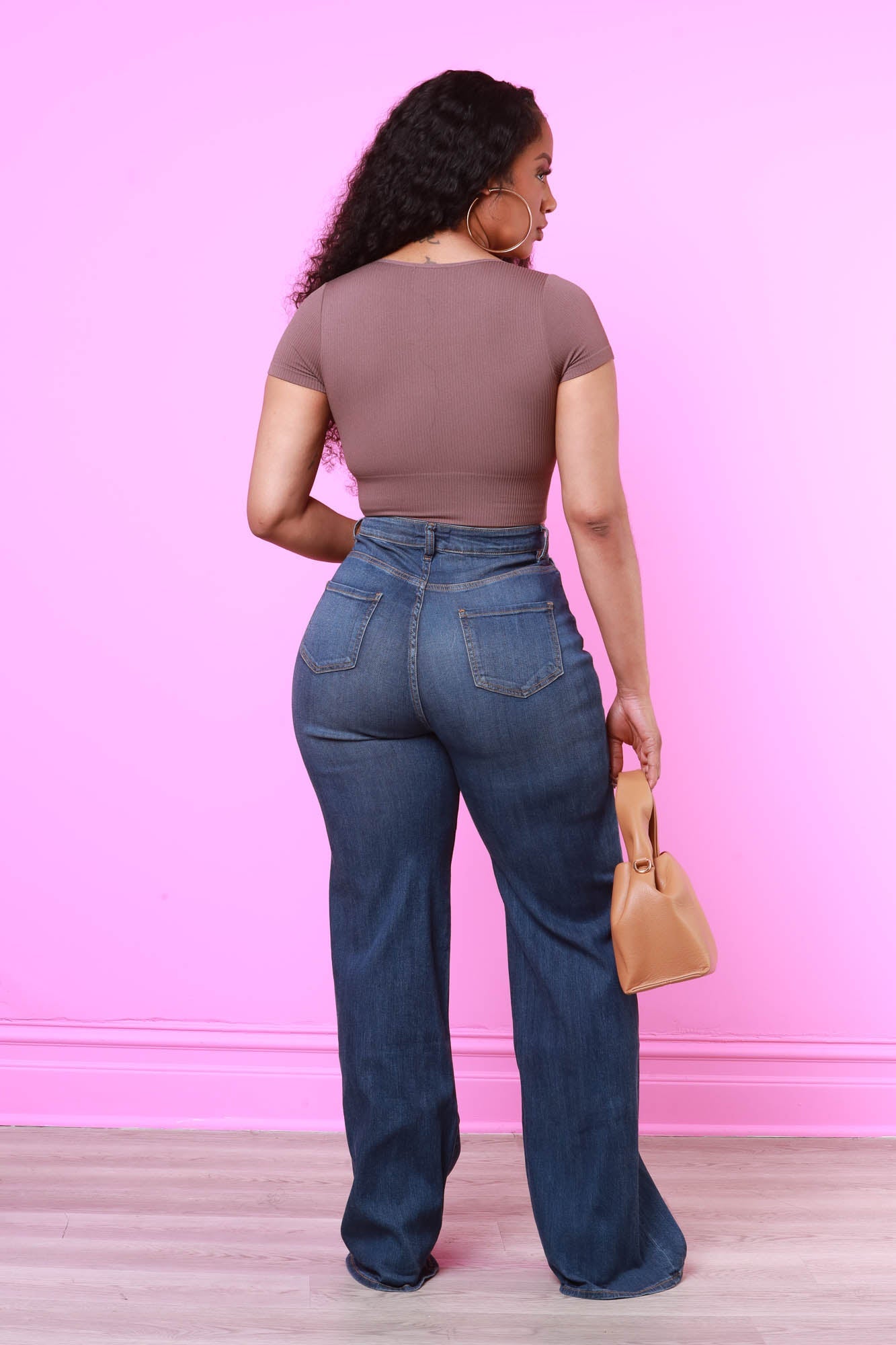 Next Move High Rise Wide Flare Jeans - Dark Wash
