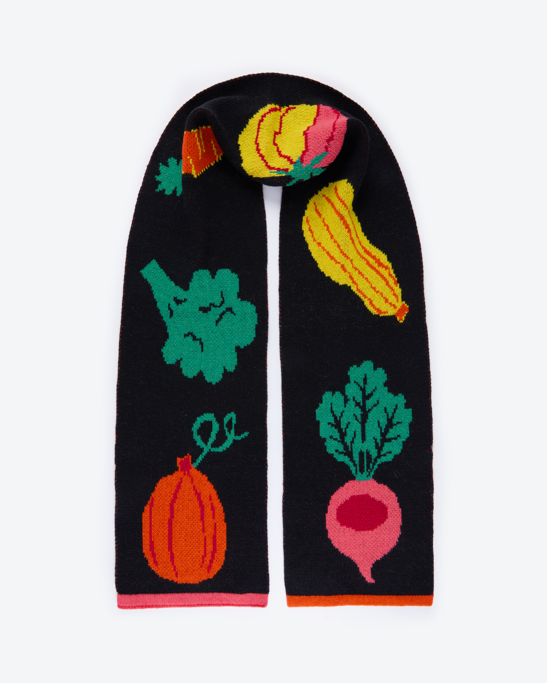 Miss PomPom Vegetables Wool Scarf - Large