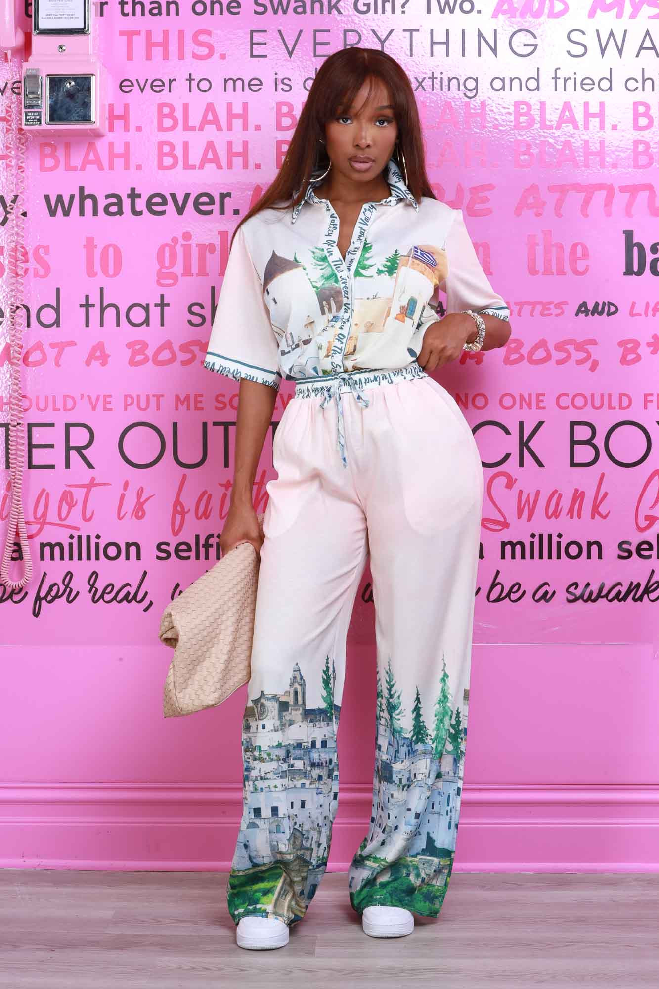 Valley Of The Sun Graphic Print Pants Set - Multicolor