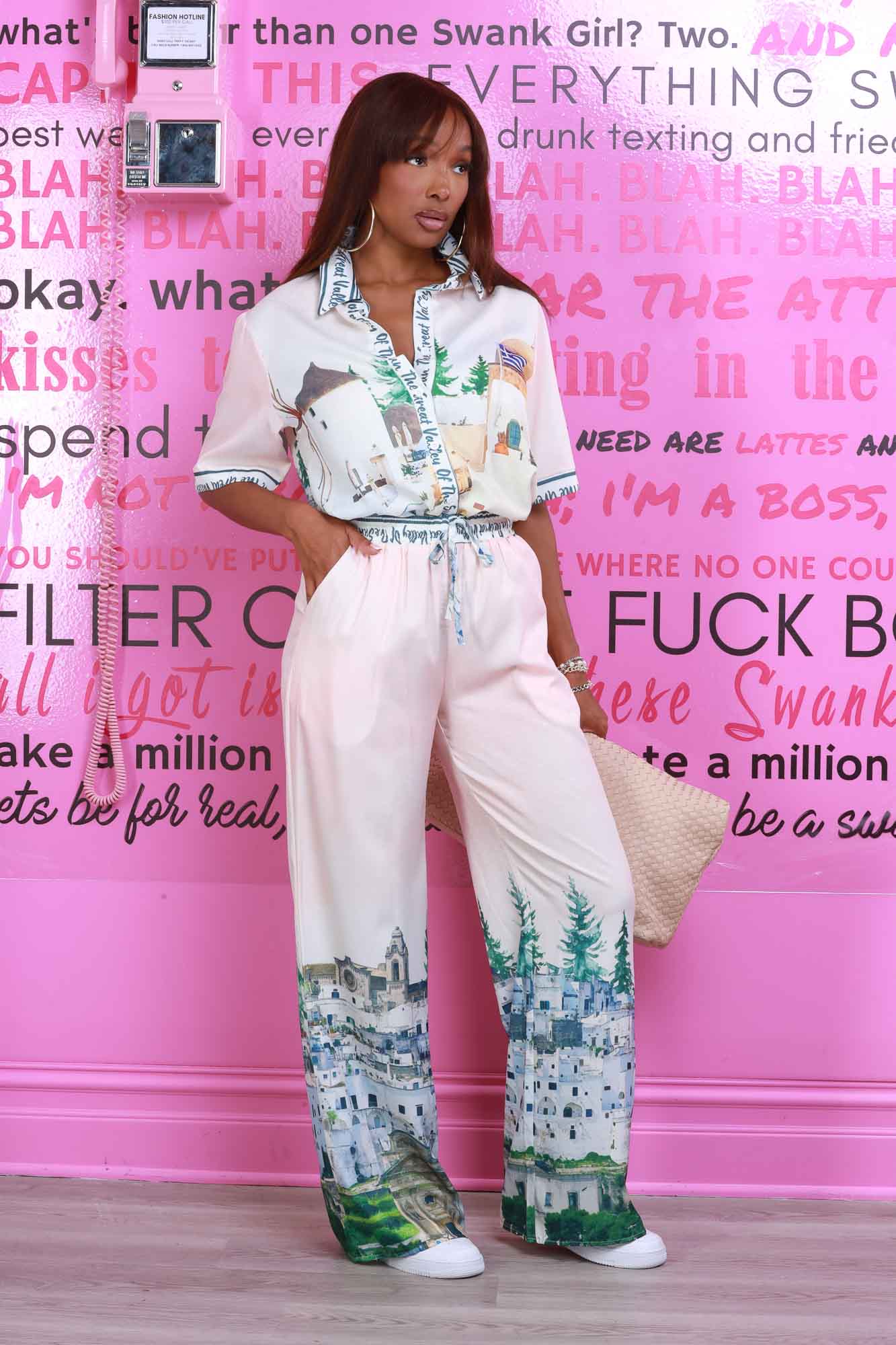 Valley Of The Sun Graphic Print Pants Set - Multicolor