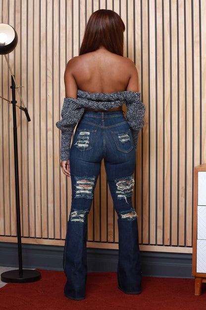 Multi Way Wrap Sweater - Navy/Fog