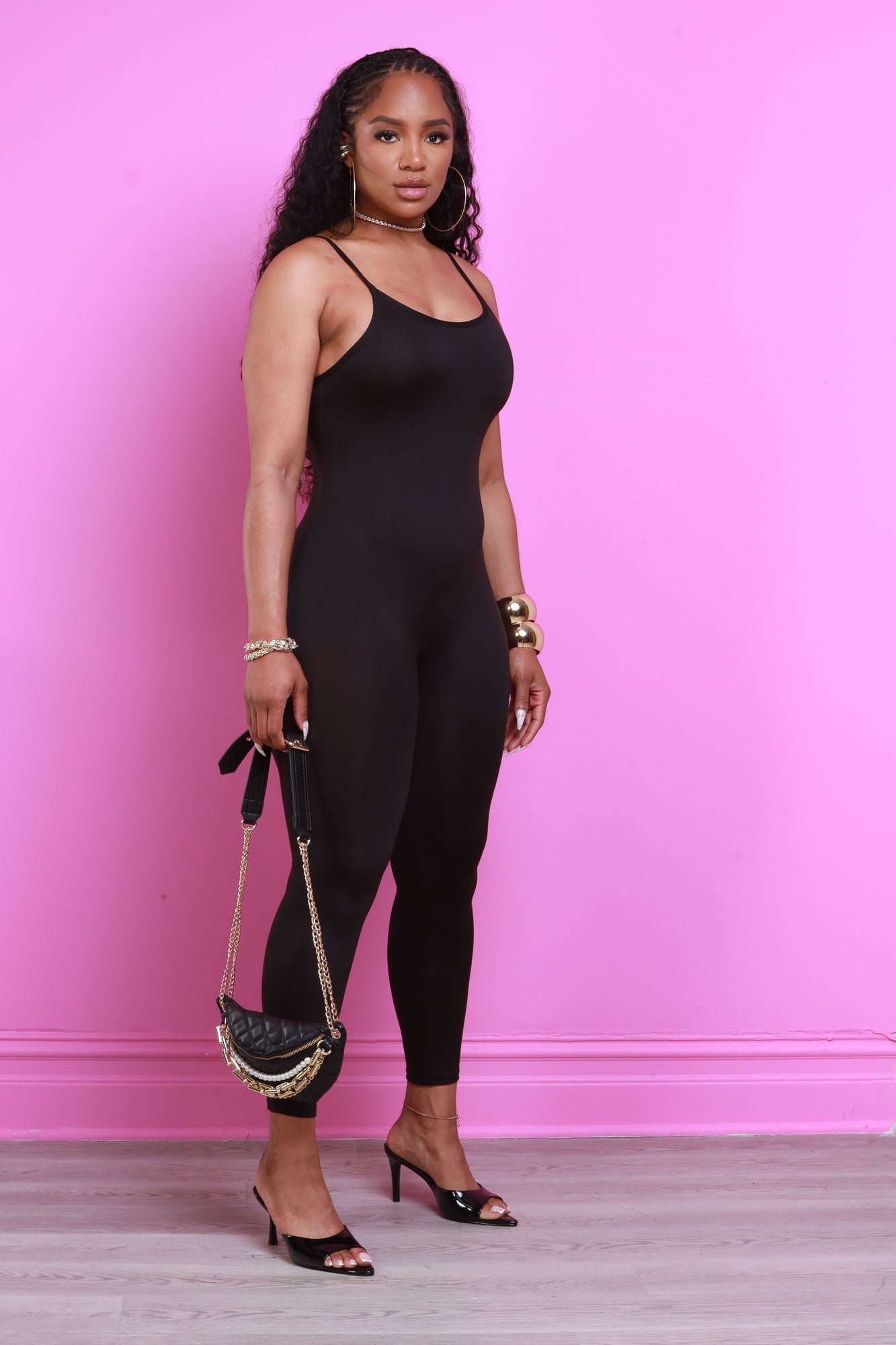 Hard Truths Scoop Neck Bodycon Jumpsuit - Black