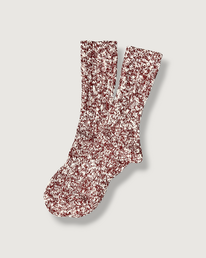 Lodge Marl Cotton Socks - Red Marl