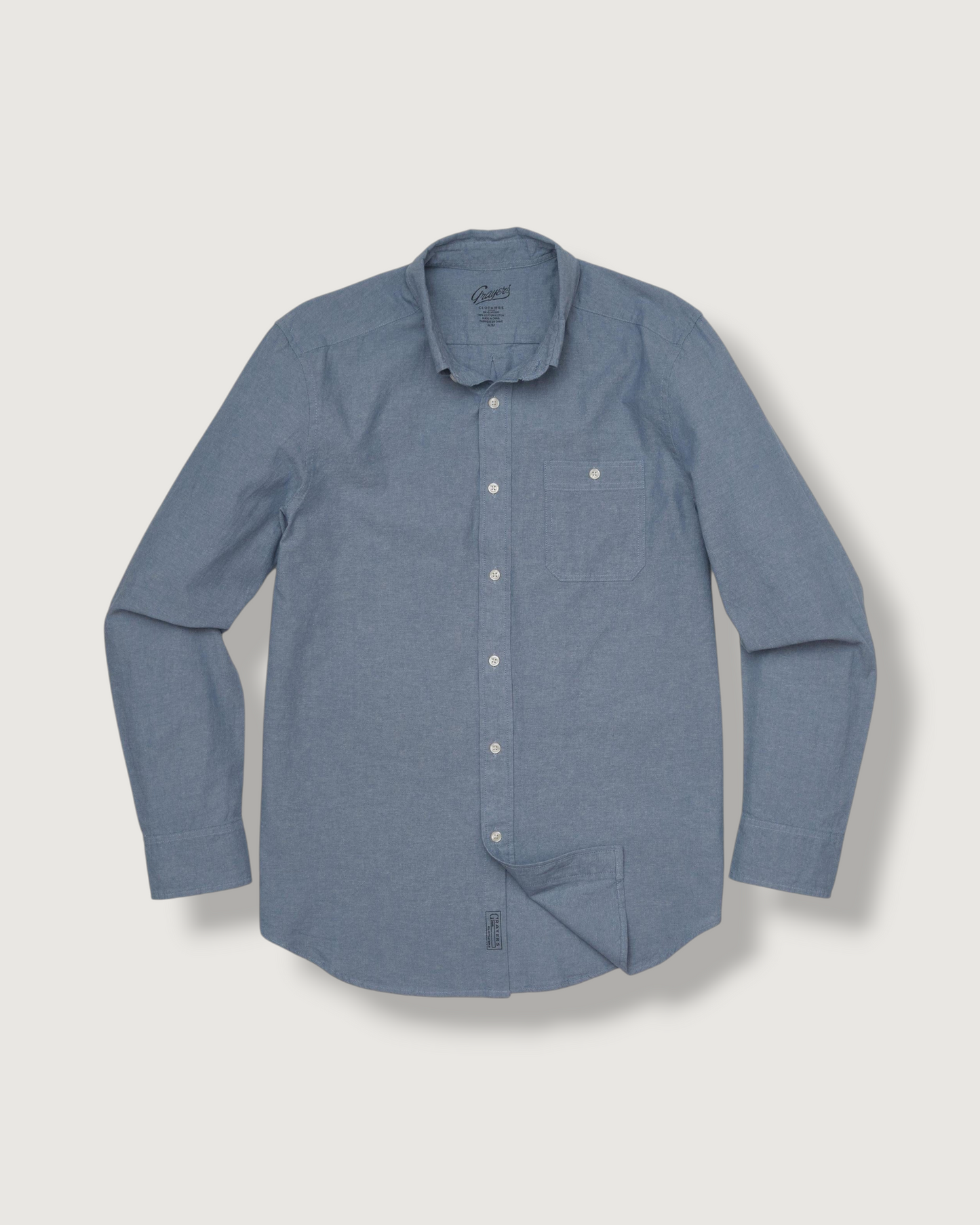 Lightweight Chambray Solid  Shirt - Denim Blue