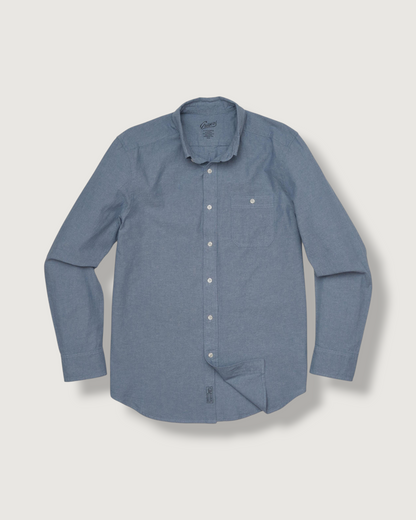 Lightweight Chambray Solid  Shirt - Denim Blue
