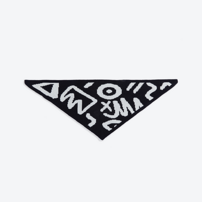 Miss PomPom 90's Black Wool Triangle Scarf