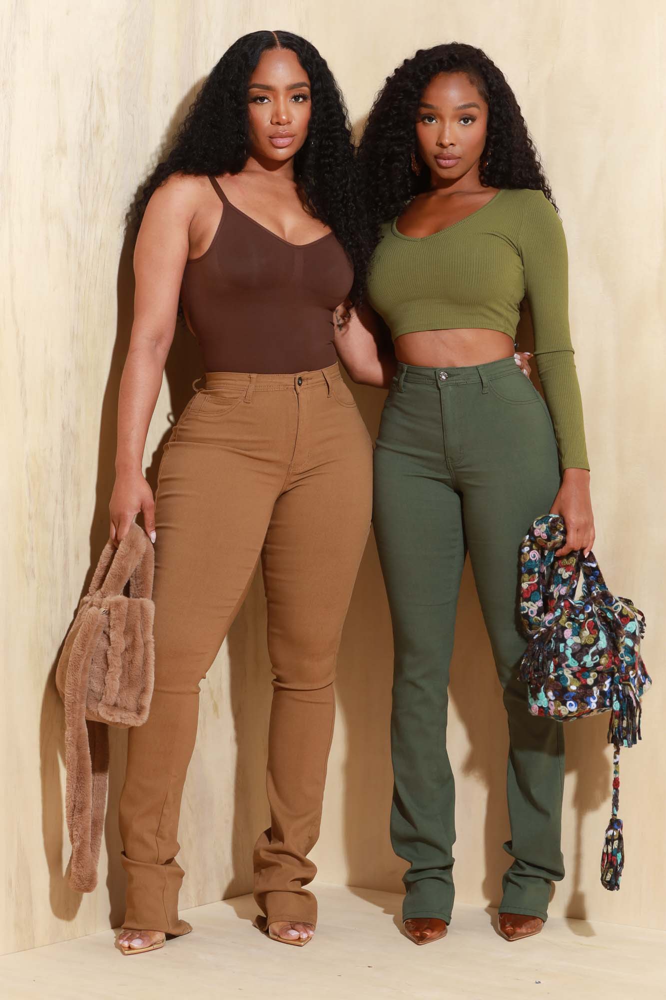 Right Call High Rise Stacked Bootcut Jeans - Mocha