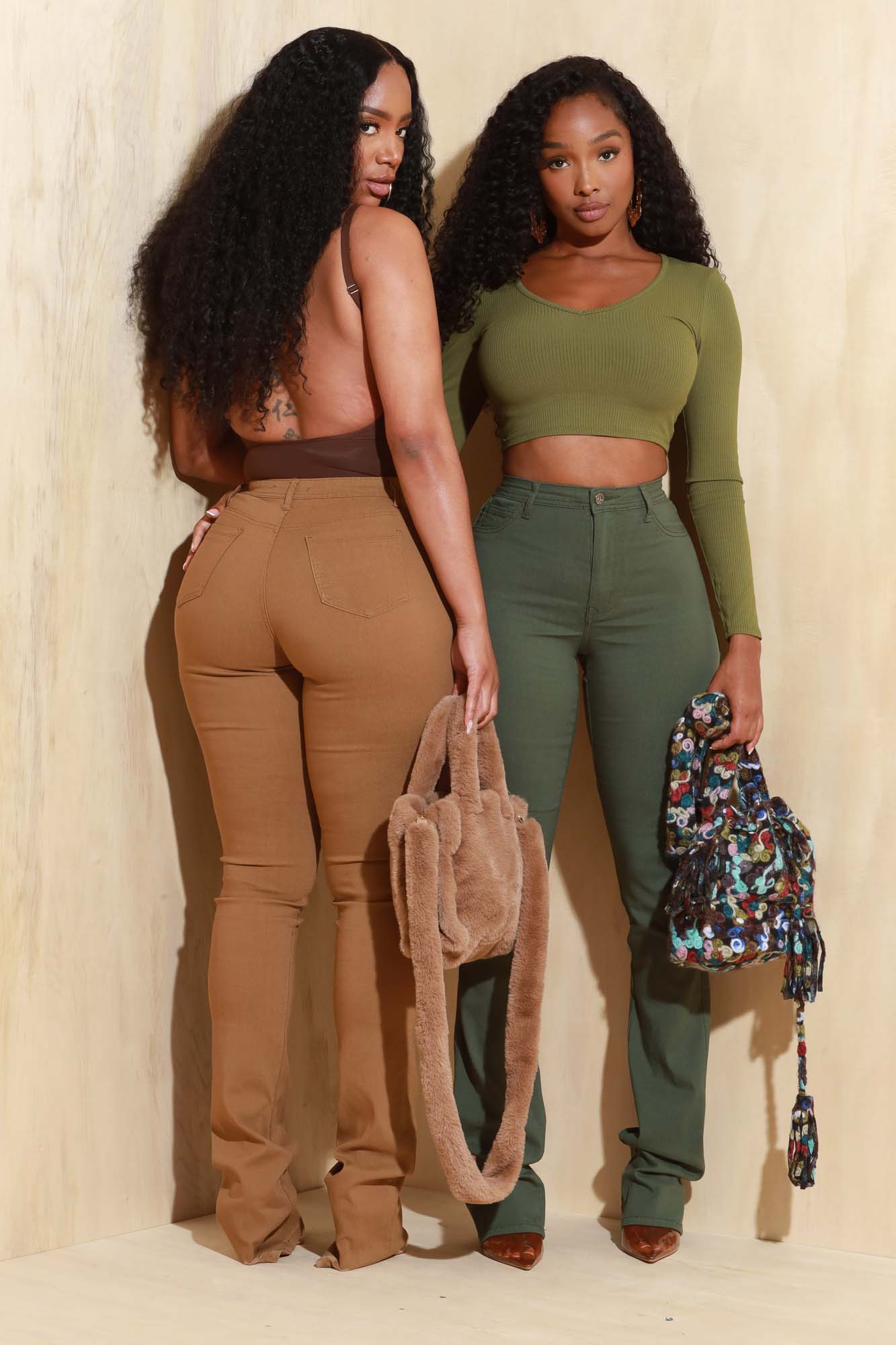 Right Call High Rise Stacked Bootcut Jeans - Mocha