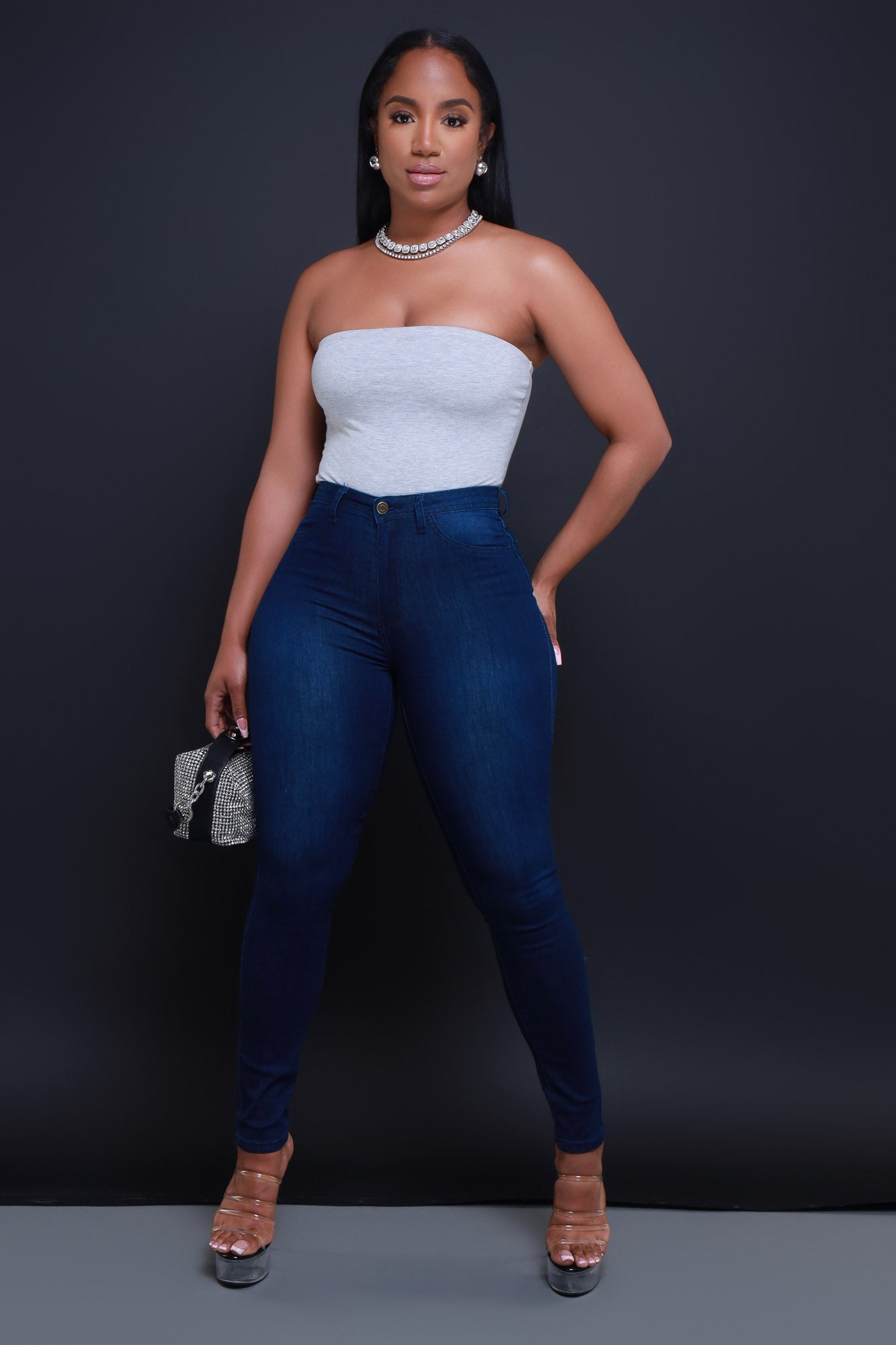 Story High Waist Super Stretch Skinny Jeans - Dark Wash