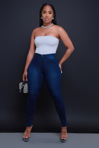 Story High Waist Super Stretch Skinny Jeans - Dark Wash