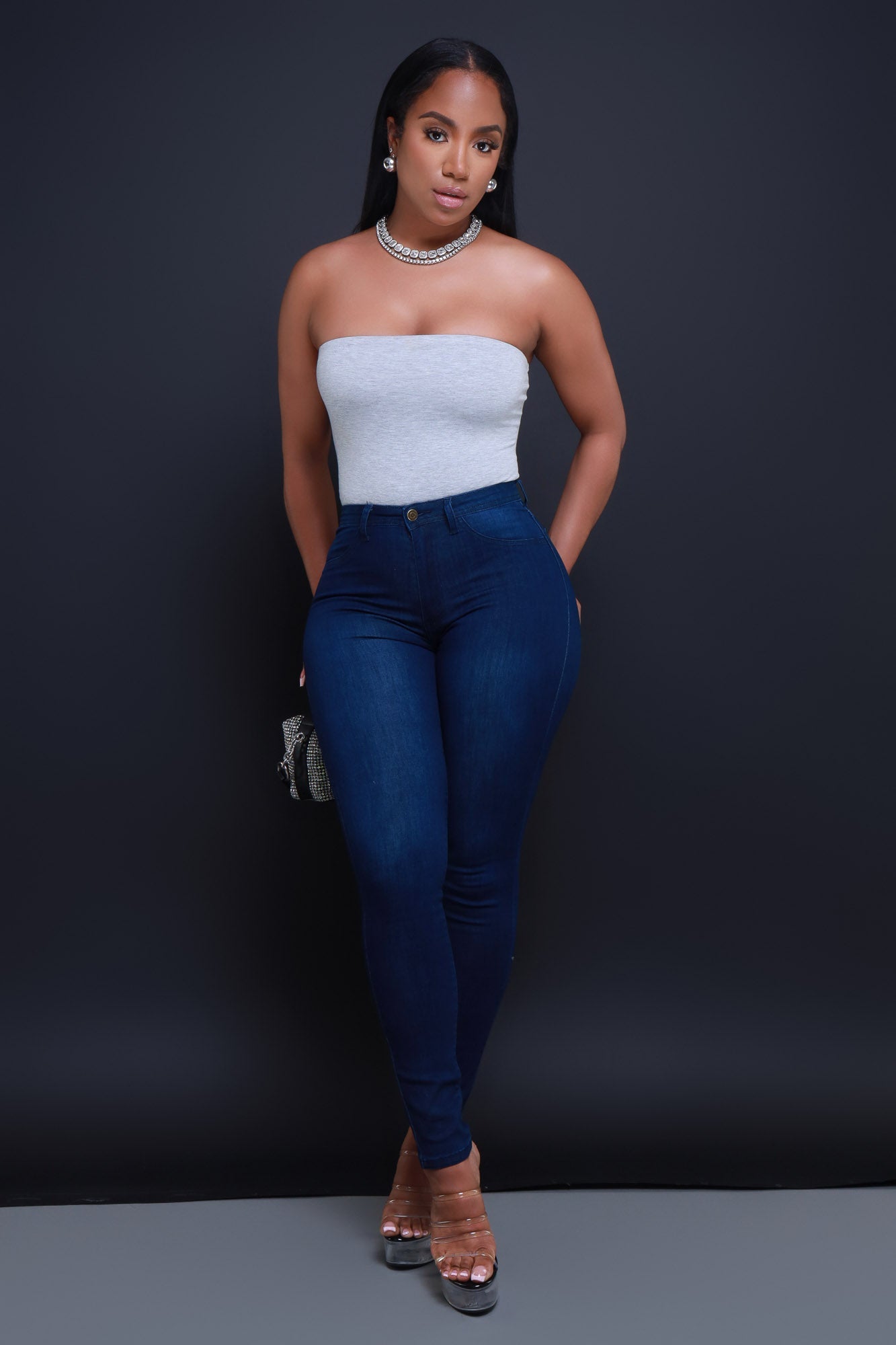 Story High Waist Super Stretch Skinny Jeans - Dark Wash