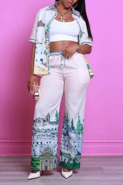 Valley Of The Sun Graphic Print Pants Set - Multicolor