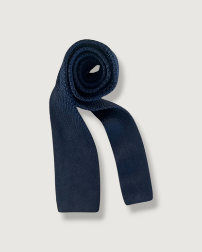 Lance Hand Finished Silk Knit Tie - Navy