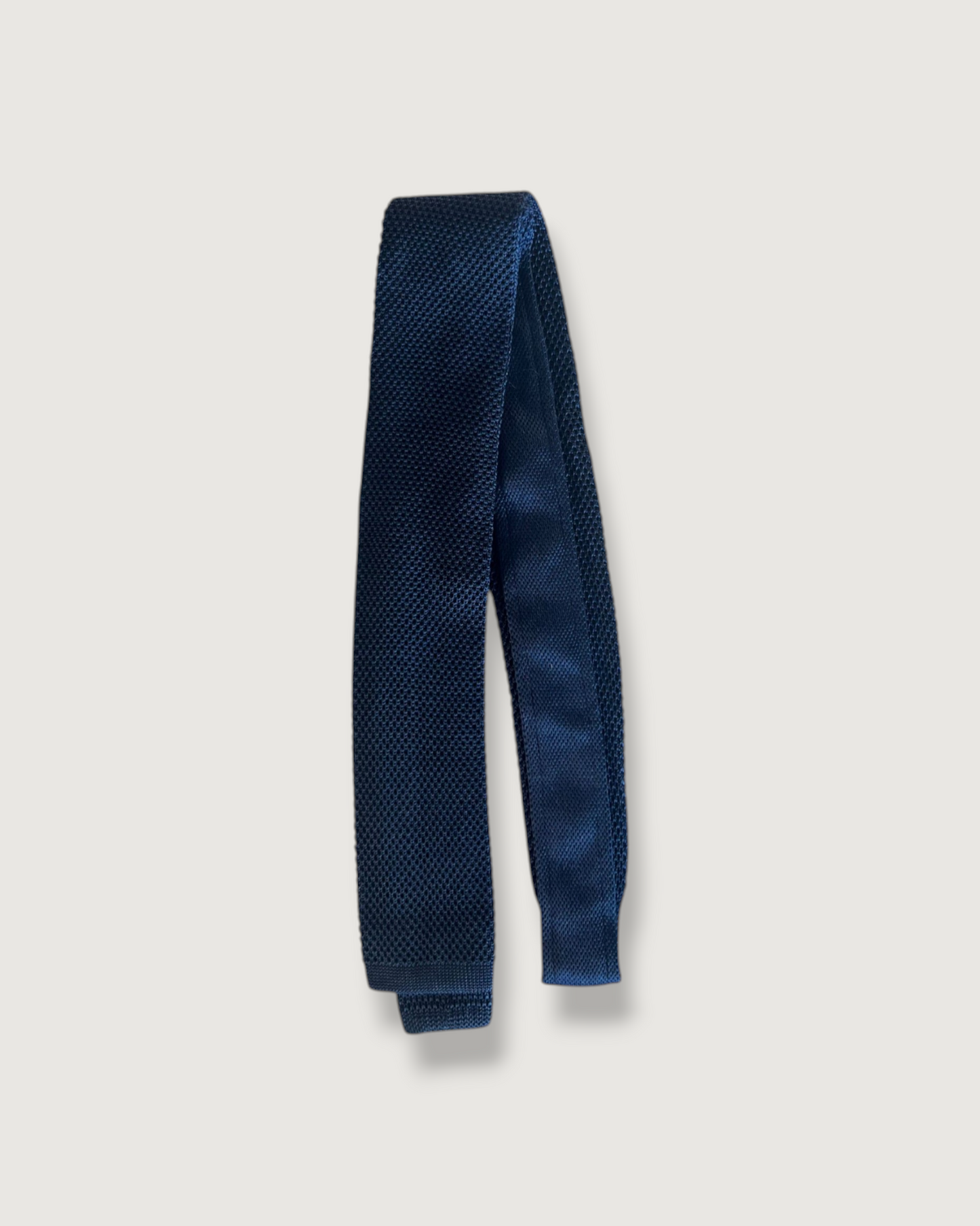Lance Hand Finished Silk Knit Tie - Navy