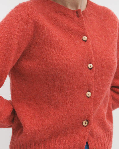 Lowie Raspberry Brushed Boxy Cardigan