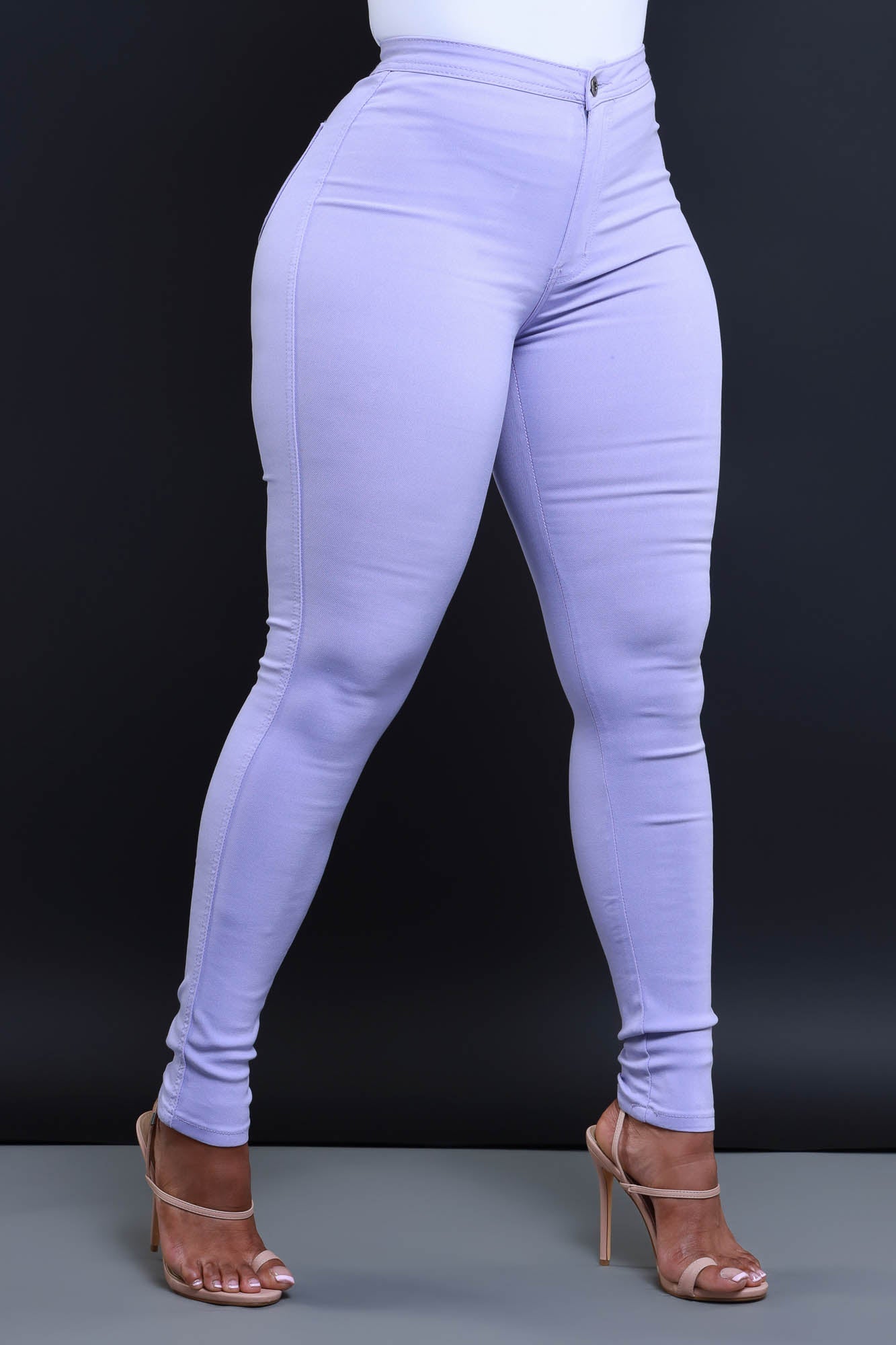 Super Swank High Waist Stretchy Jeans - Lavender