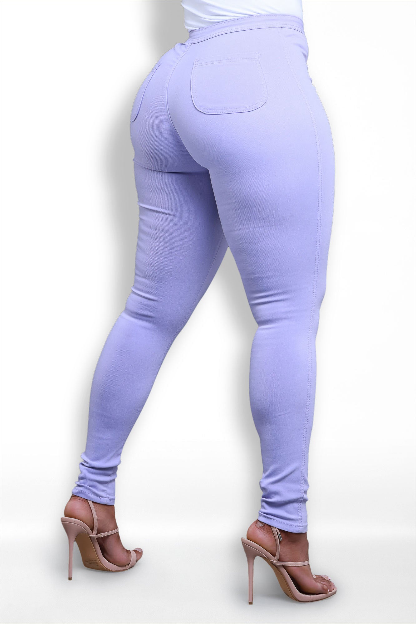 Super Swank High Waist Stretchy Jeans - Lavender