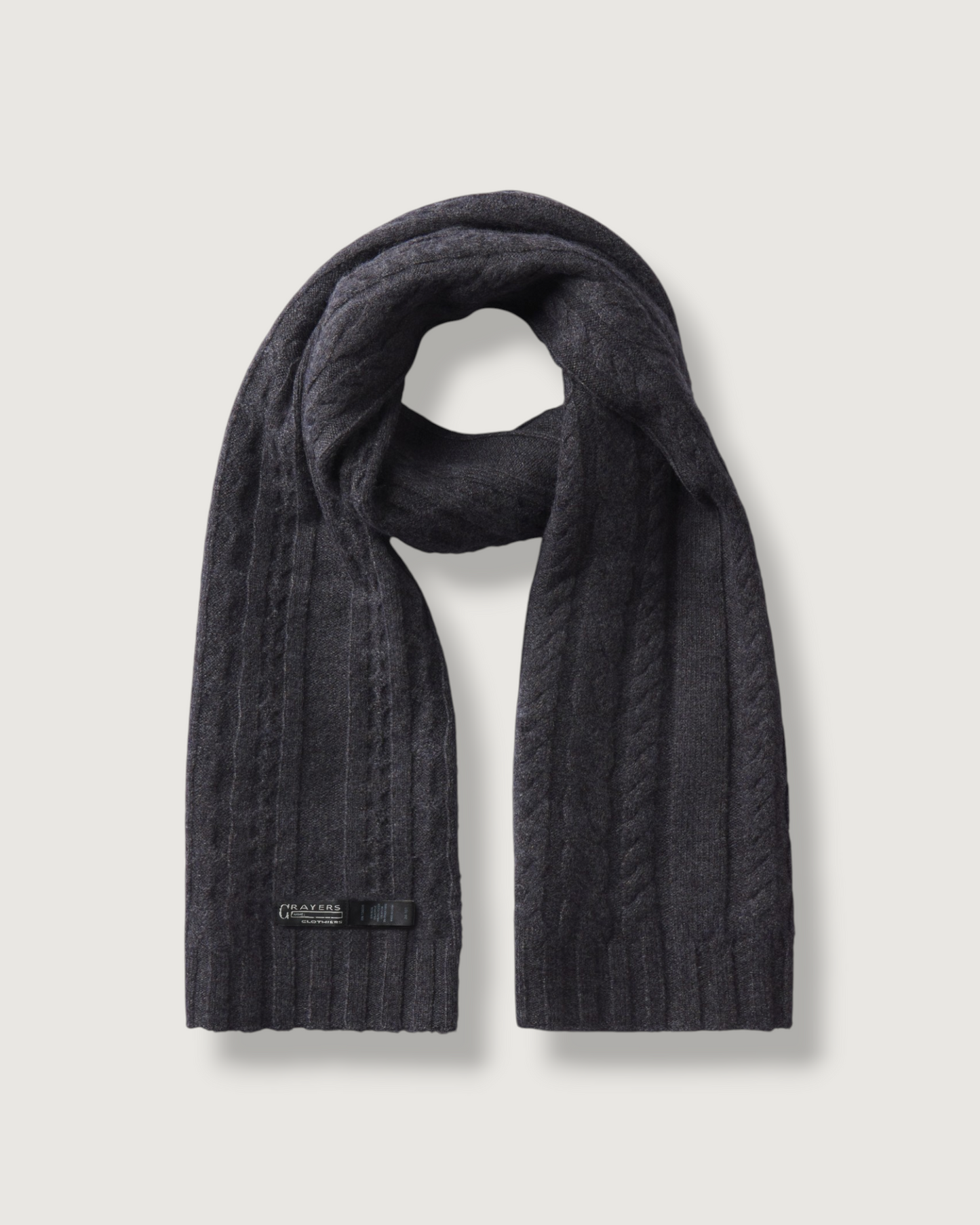 Yarmouth Cable Scarf - Charcoal