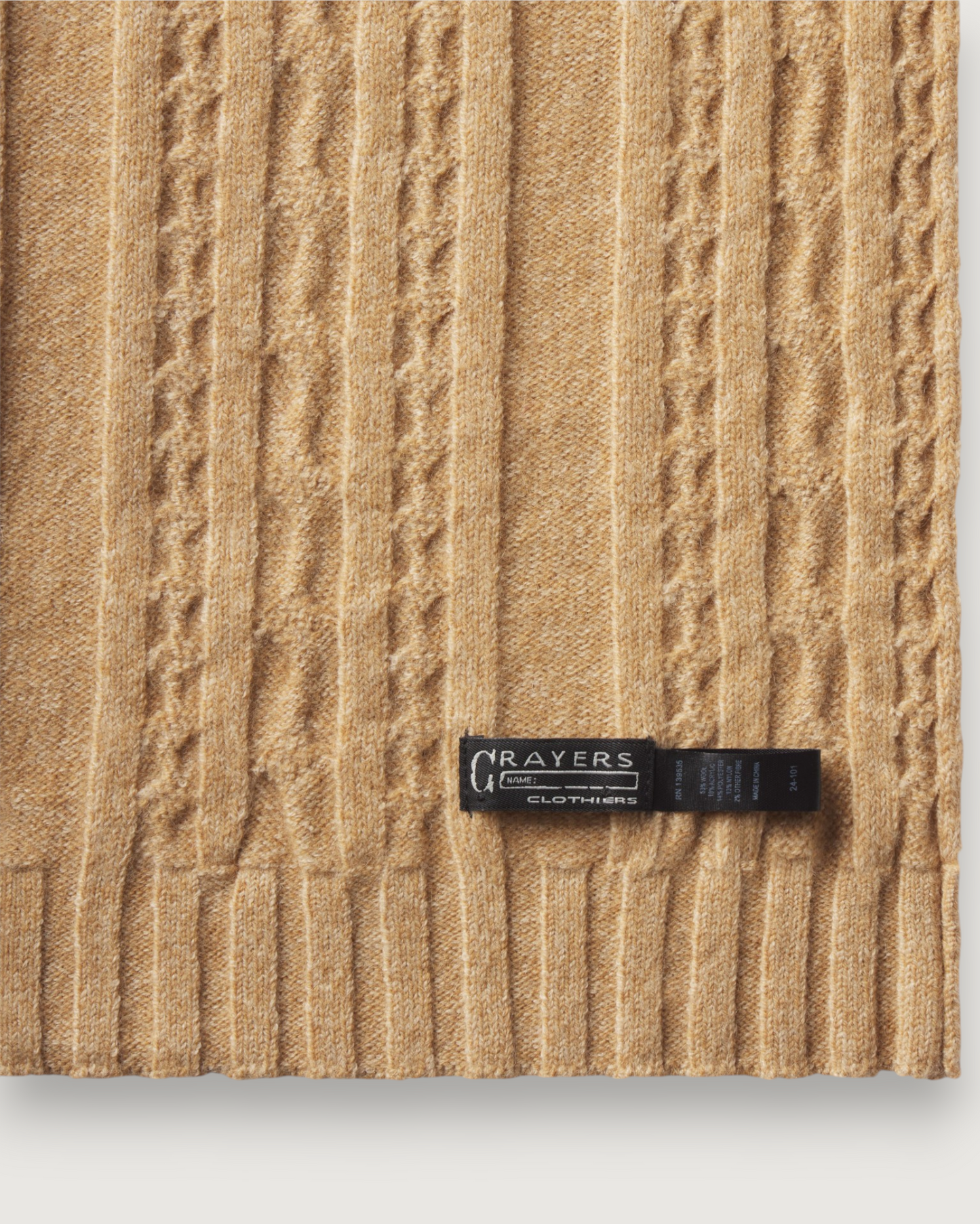 Yarmouth Cable Scarf - Mushroom