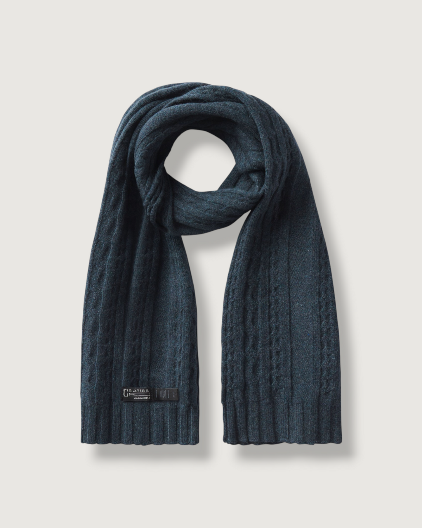 Yarmouth Cable Scarf - Navy Blue