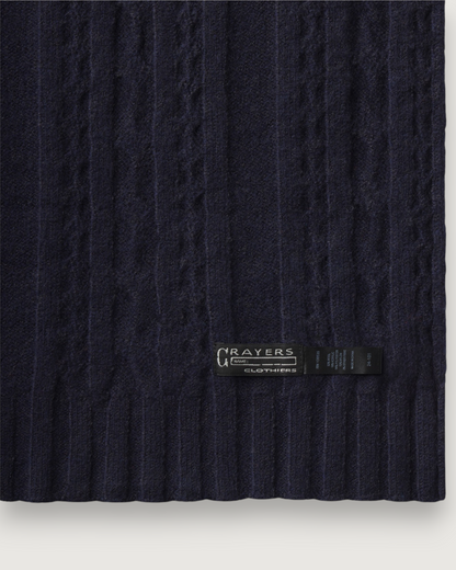Yarmouth Cable Scarf - Navy