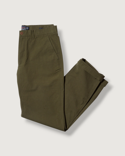 Mercer  Cotton Officer Pants - Dark Olive
