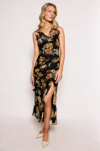 Alinta Dress in Black Floral
