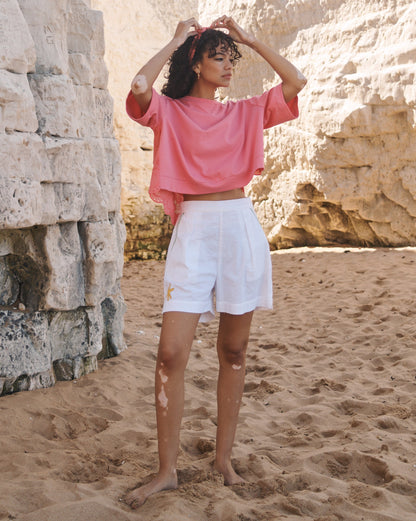 Lowie Applique White Sea Shorts