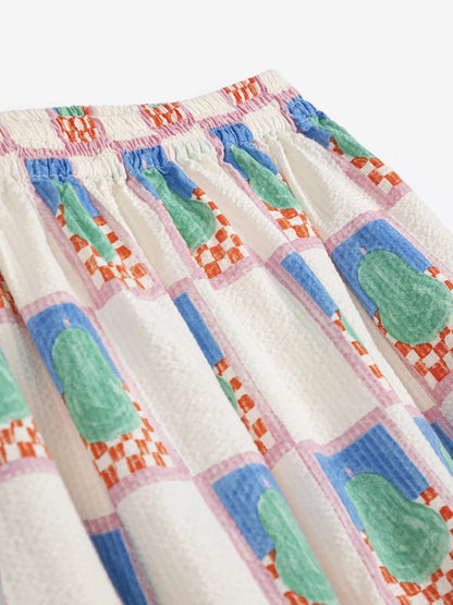 Bobo Choses Pear Pattern Evasé Skirt