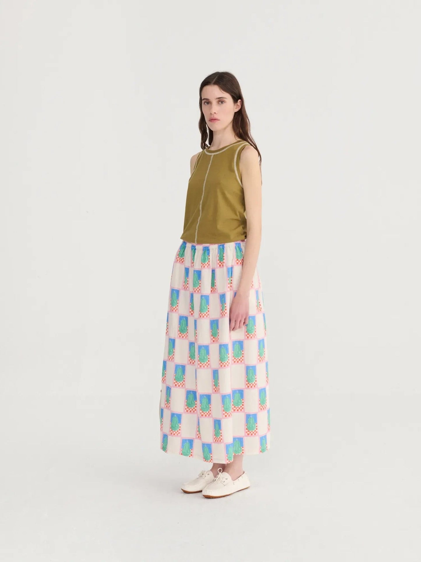 Bobo Choses Pear Pattern Evasé Skirt