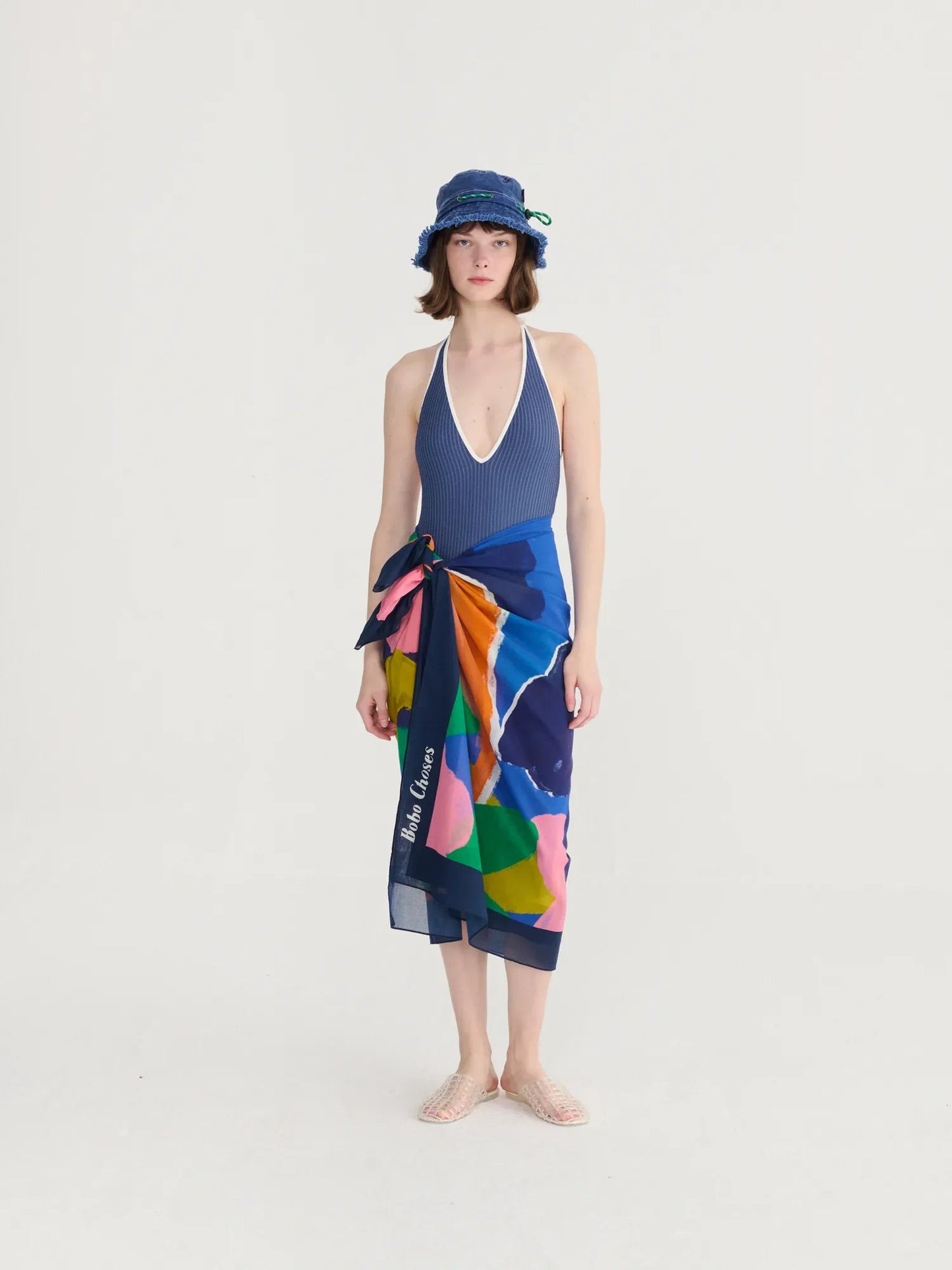 Bobo Choses Cut-Out Seersucker Swimsuit