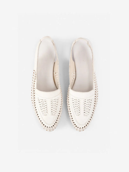Bobo Choses Braided Leather Slingback Flat Shoes