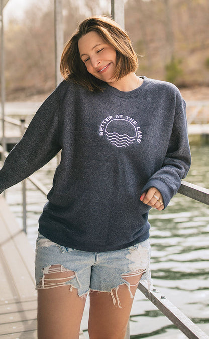 jo johnson: better at the lake embroidered crewneck