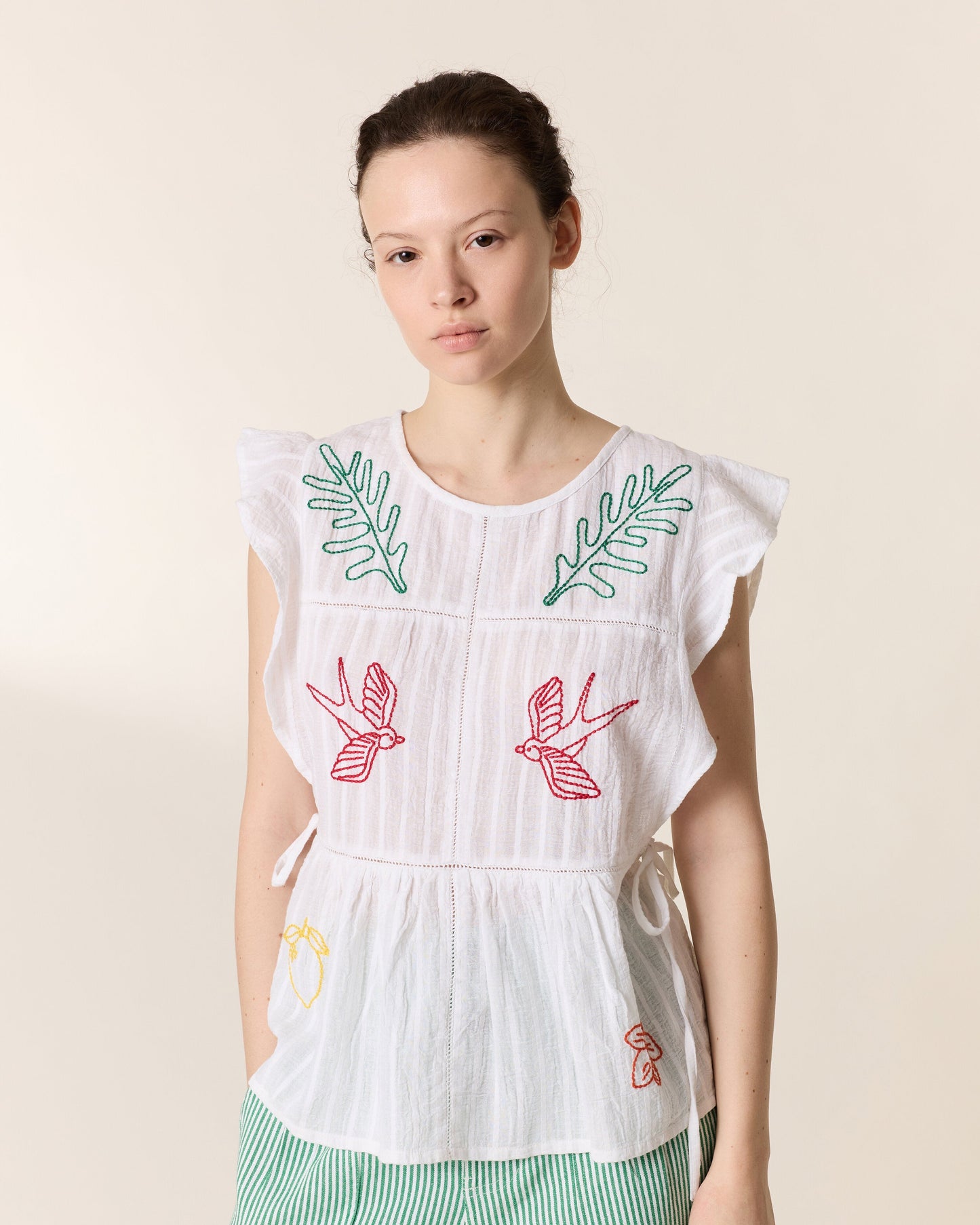 Leon & Harper Conor Embroided Blouse