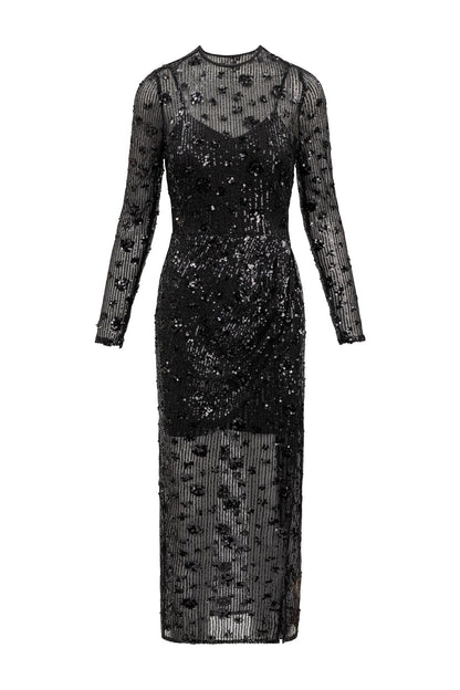 Belinda Dress in Black Sequin