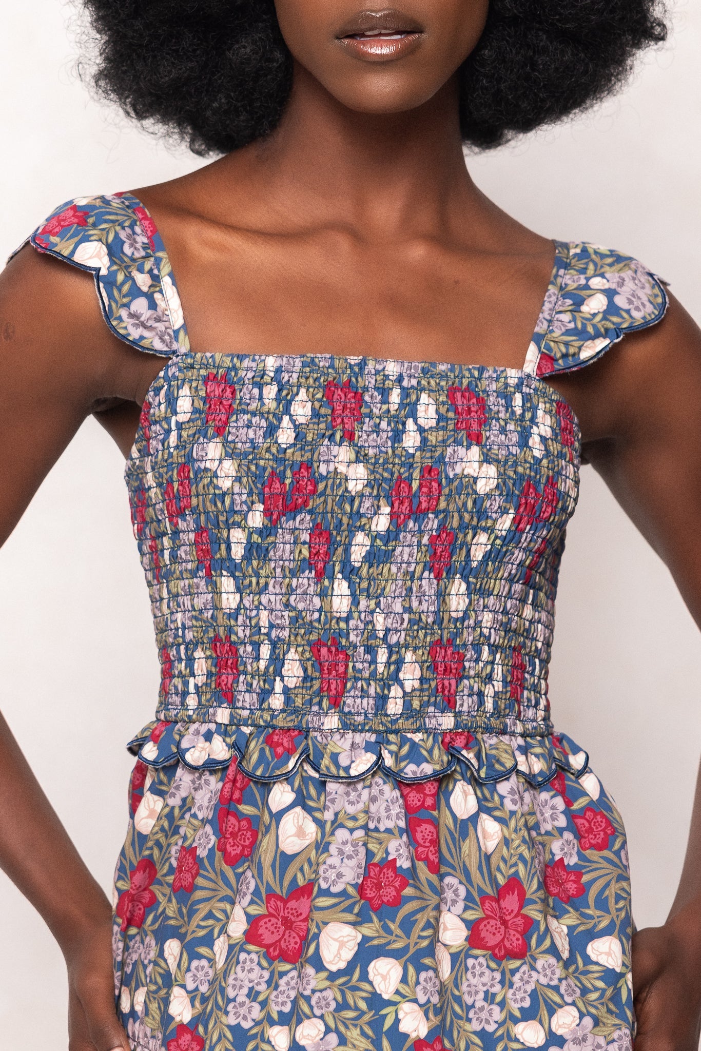 Blossom Dress in Navy Meadow