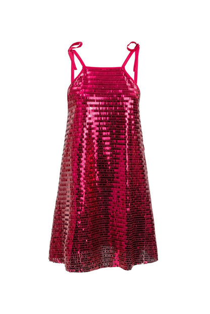 Zelda Dress in Fuchsia Shingle Sequin