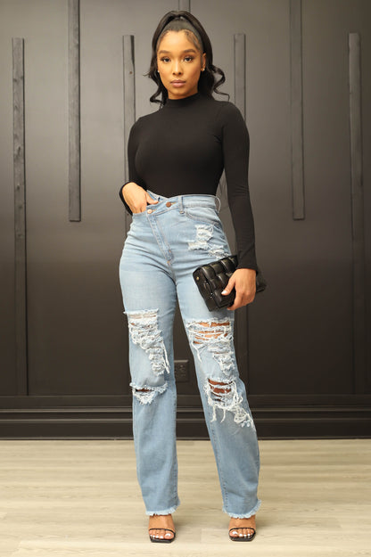 Limitless Asymmetrical Zip Bootcut Jeans - Medium Wash