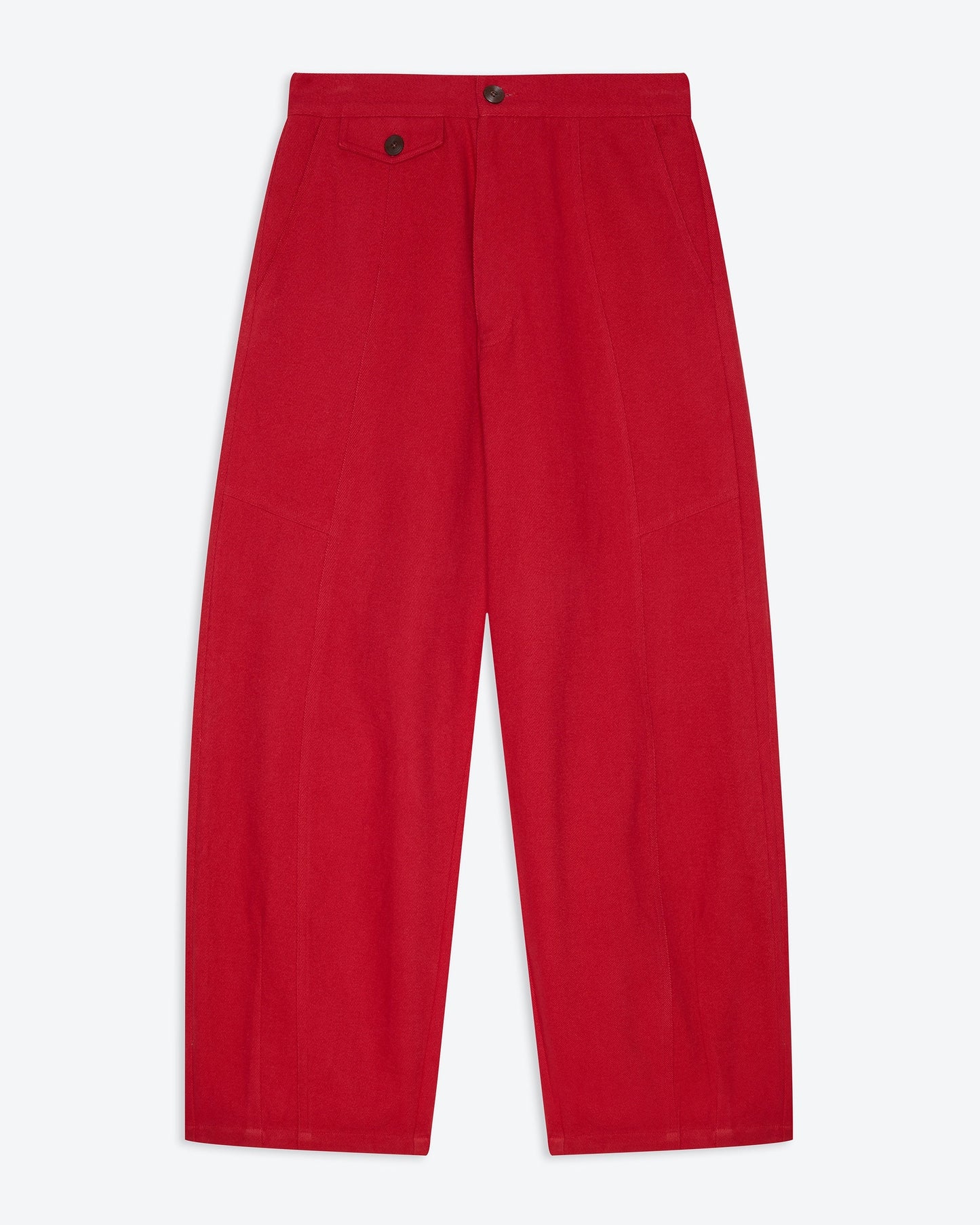 Lowie Red Cotton Drill Panelled Trouser