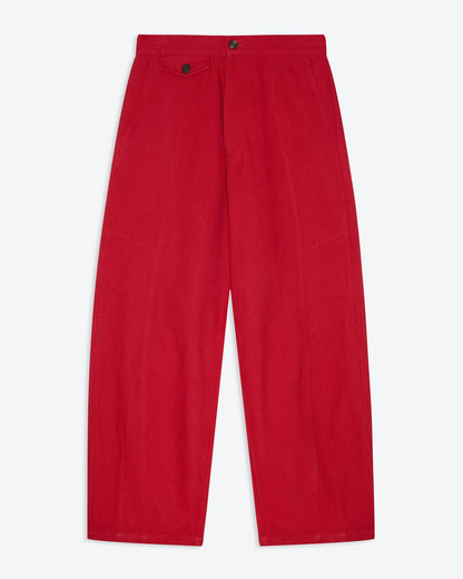 Lowie Red Cotton Drill Panelled Trouser