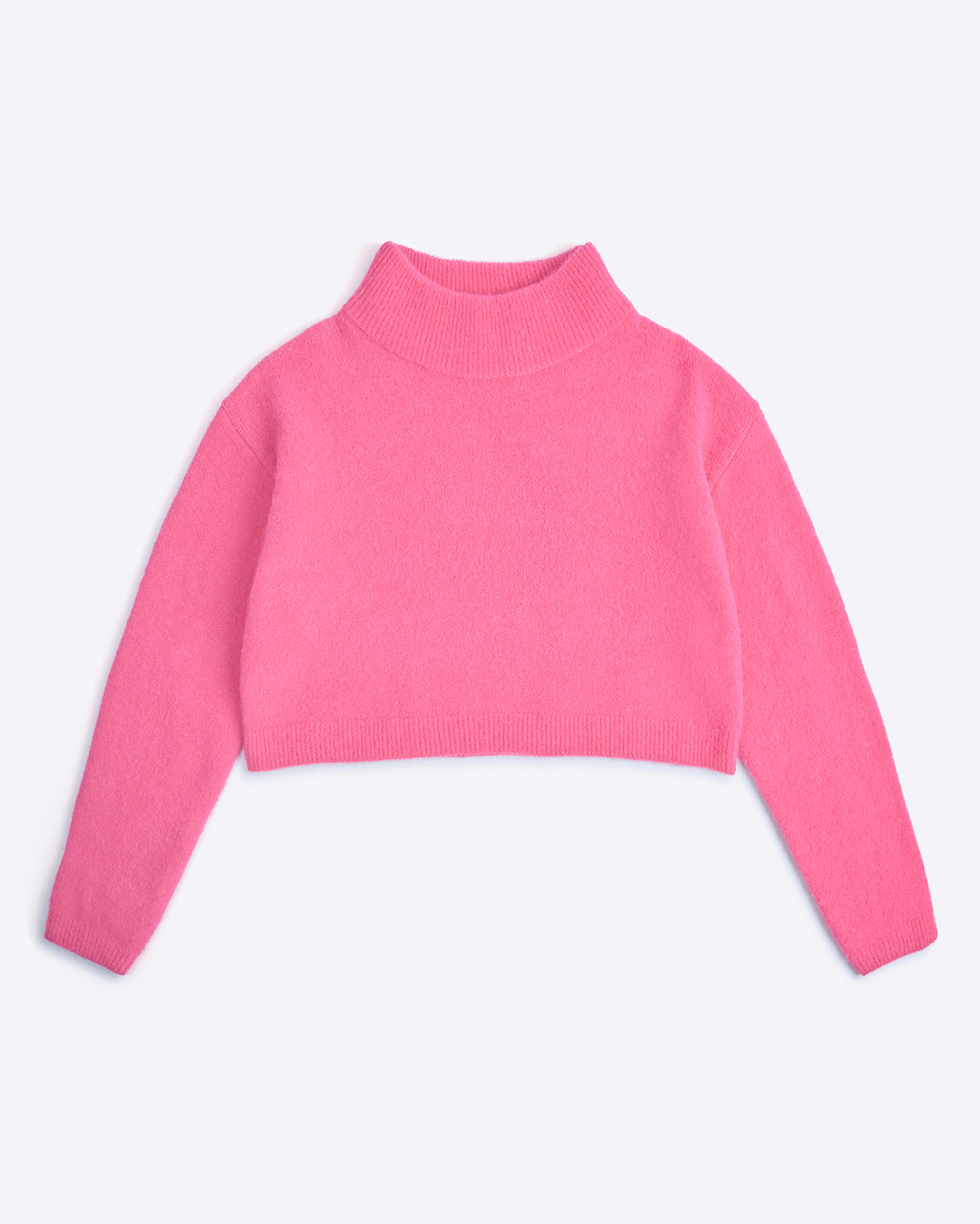Lowie Pink Cropped Funnel Neck