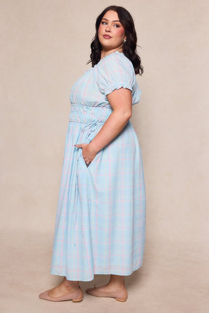 Thalia Dress in Pastel Plaid