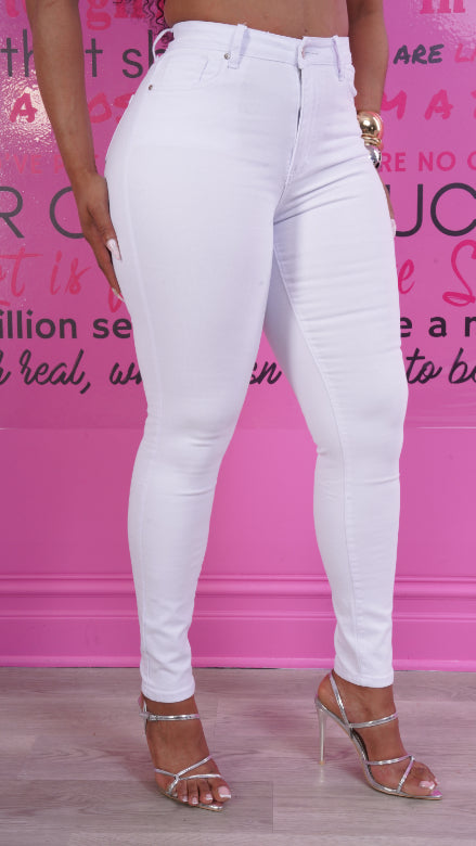 Okay Good High Rise Stretchy Skinny Jeans - White