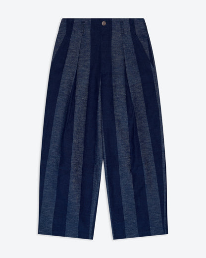 Lowie Stripe Denim Pleat Trouser