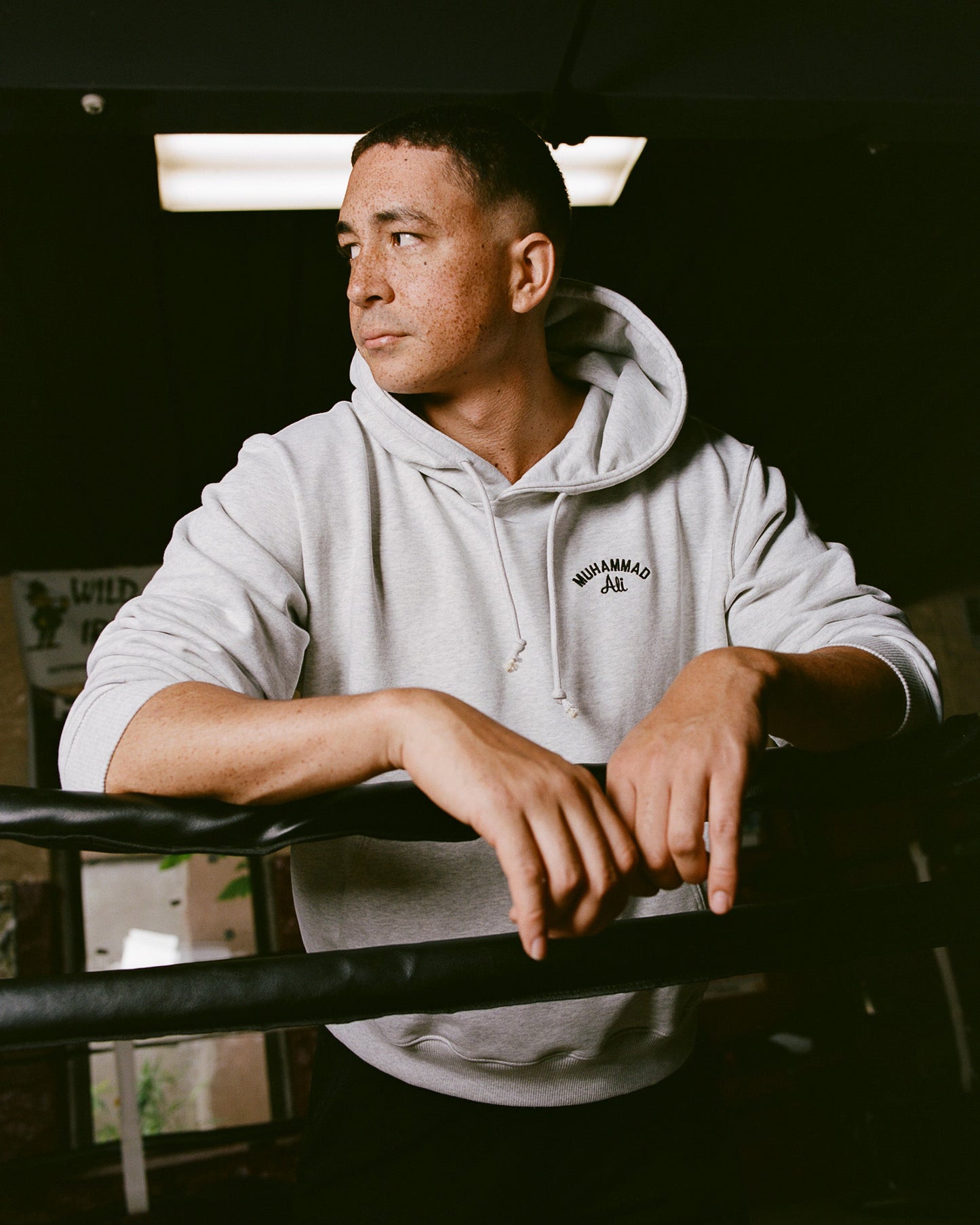 Muhammad Ali Chest Embroidered Heavyweight Cotton Terry Pullover Hoodie