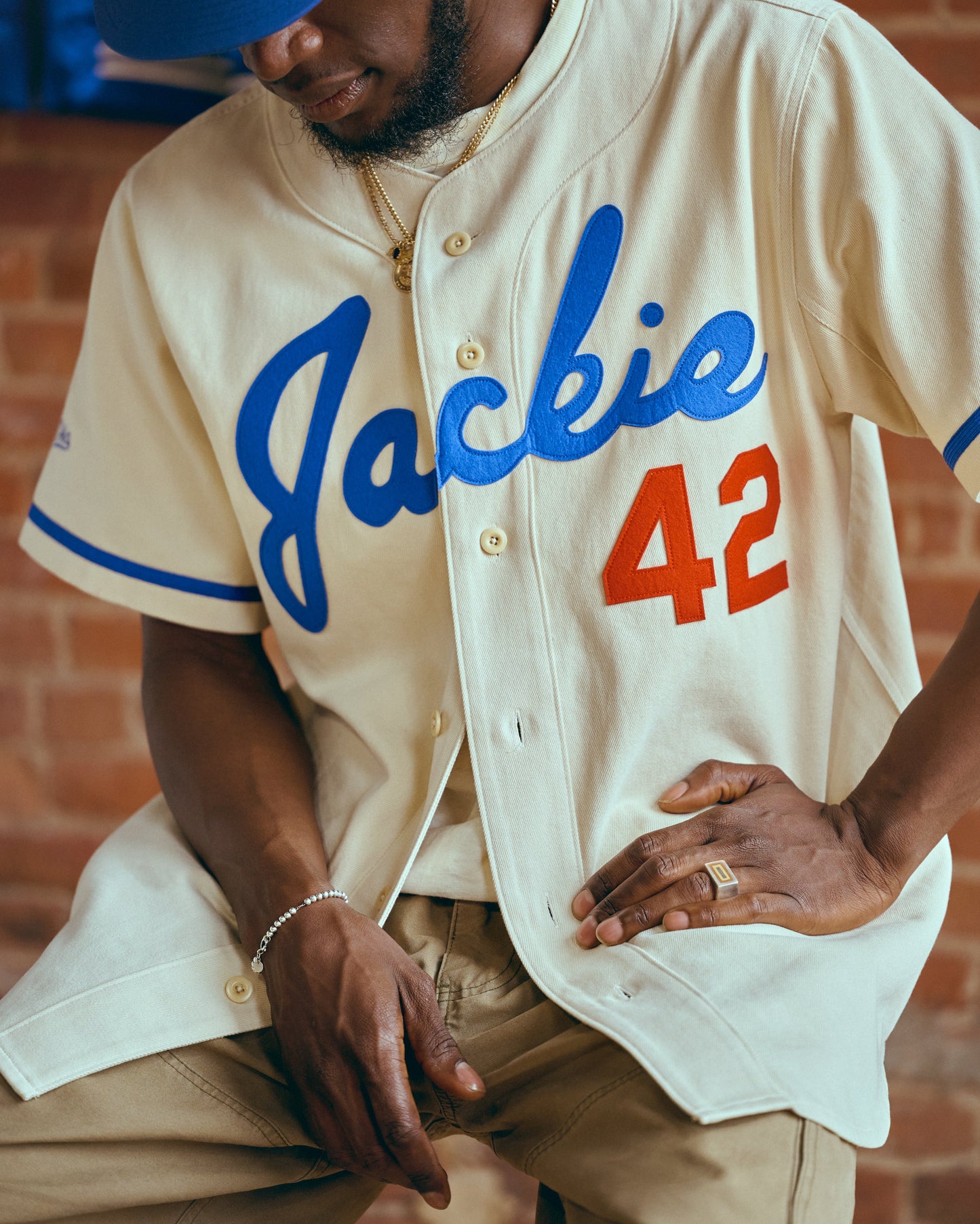 Jackie Robinson Cotton Twill Baseball Jersey
