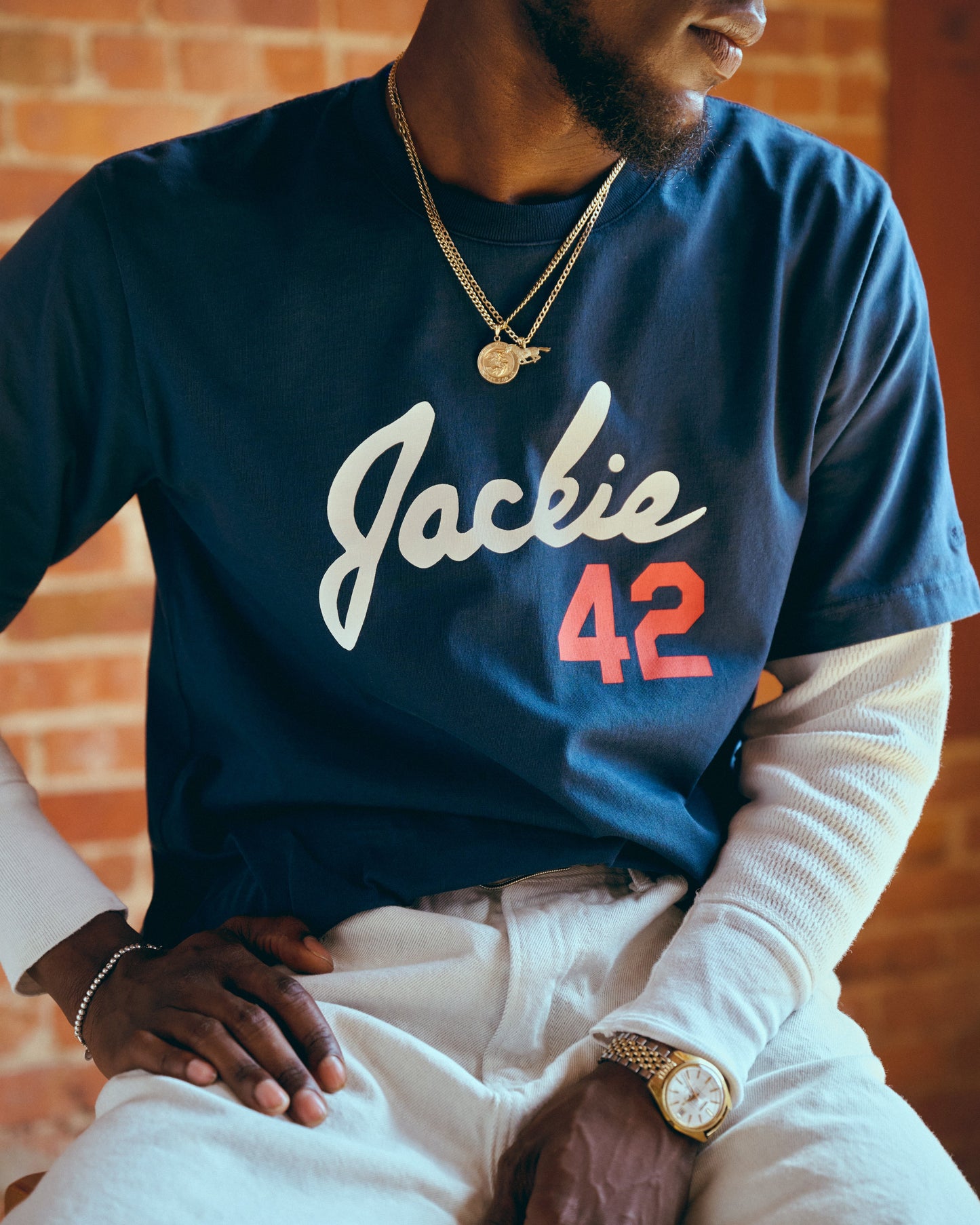 Jackie Robinson Script '42' Short Sleeve Tee