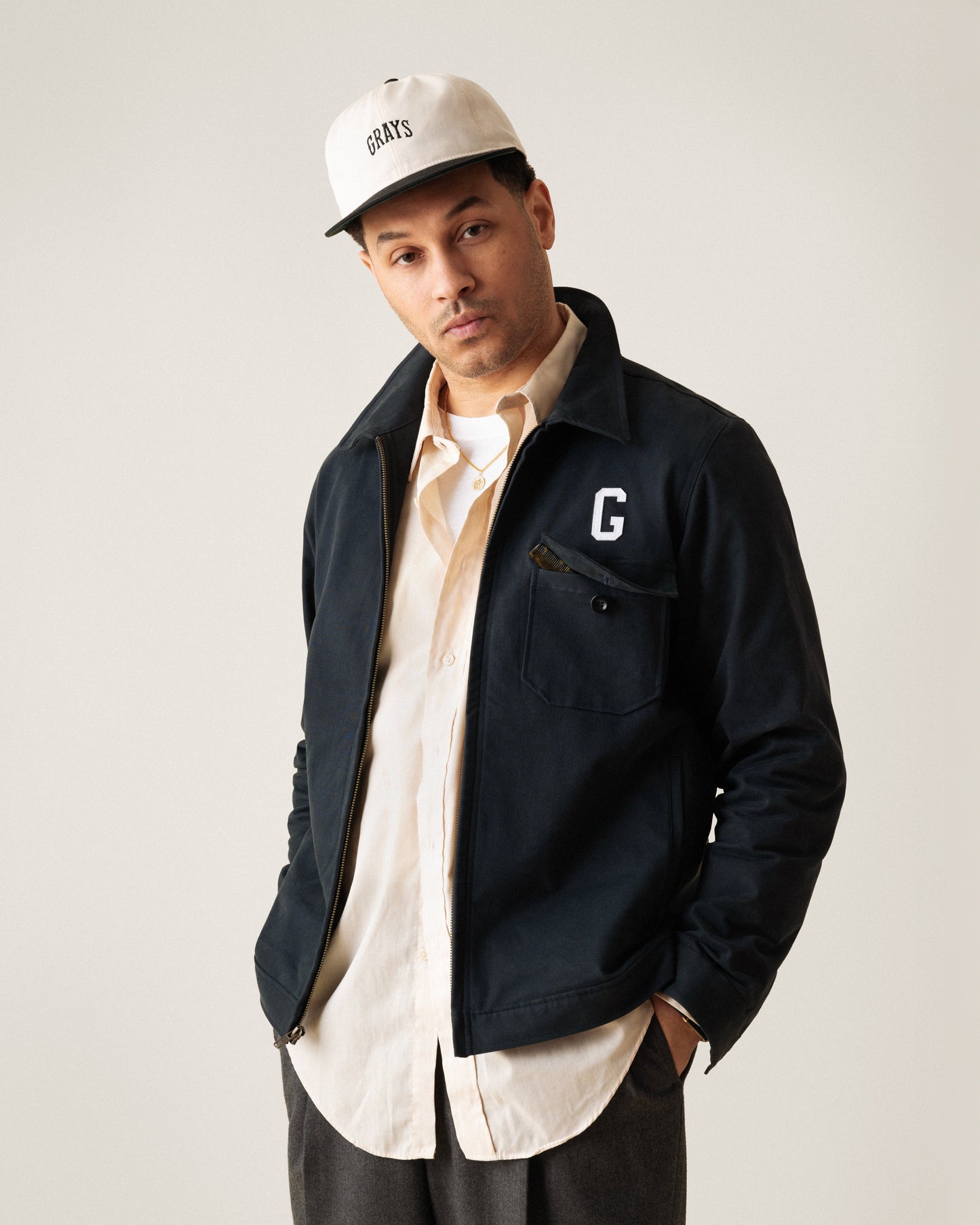 Homestead Grays Cotton Grounds Crew Jacket